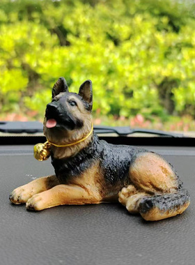 包邮个性网红可爱德牧狼狗车载小车车内装饰品中控台招财汽车摆件