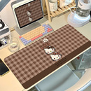 复古美拉德凯蒂猫鼠标垫超大棕色HelloKitty电脑键盘桌垫滑鼠垫子