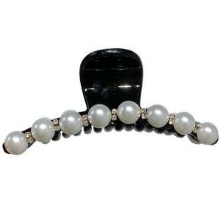 韩国珍珠发夹女大号抓夹后脑勺复古法式弧形抓夹头顶夹发卡鲨鱼夹