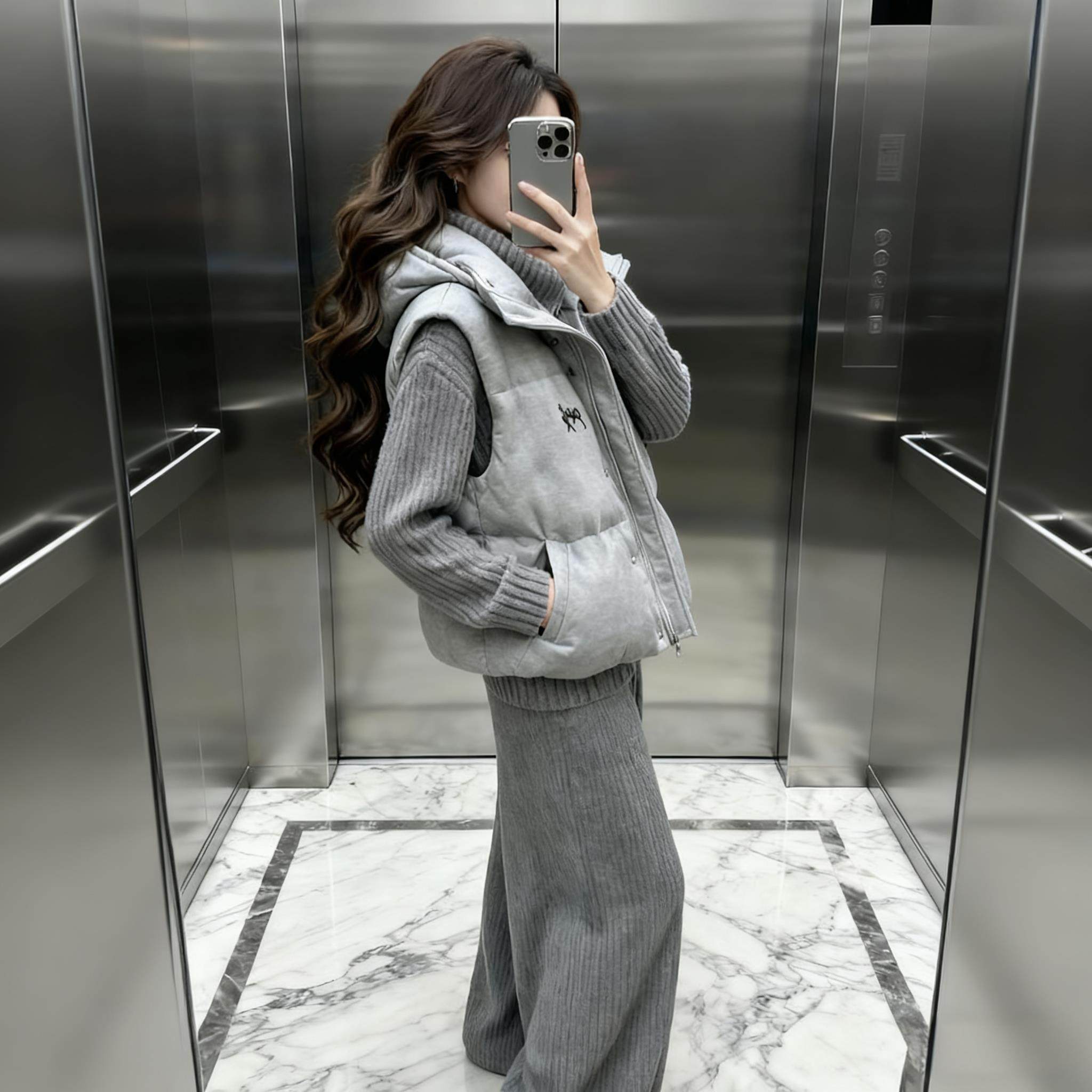 JOYIASS2025冬季韩版宽松马甲百搭针织毛衣高腰阔腿裤慵懒风小众