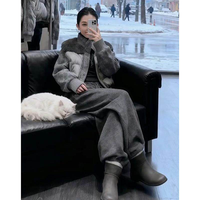 JOYIASS2025冬季别致两件套装高级感小众气质宽松保暖服外套高腰