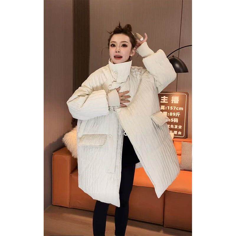 JOYIASS法式流行穿搭外穿秋冬款服女赫本风褶皱休闲中长款时尚减
