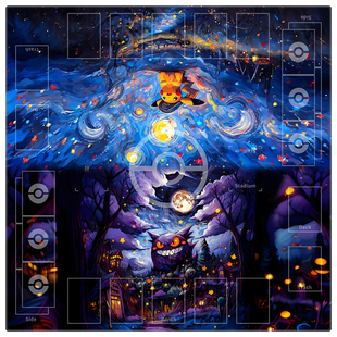 宝可梦卡垫PTCG双人版星空耿鬼皮卡丘DIY卡牌垫对战桌垫桌游垫
