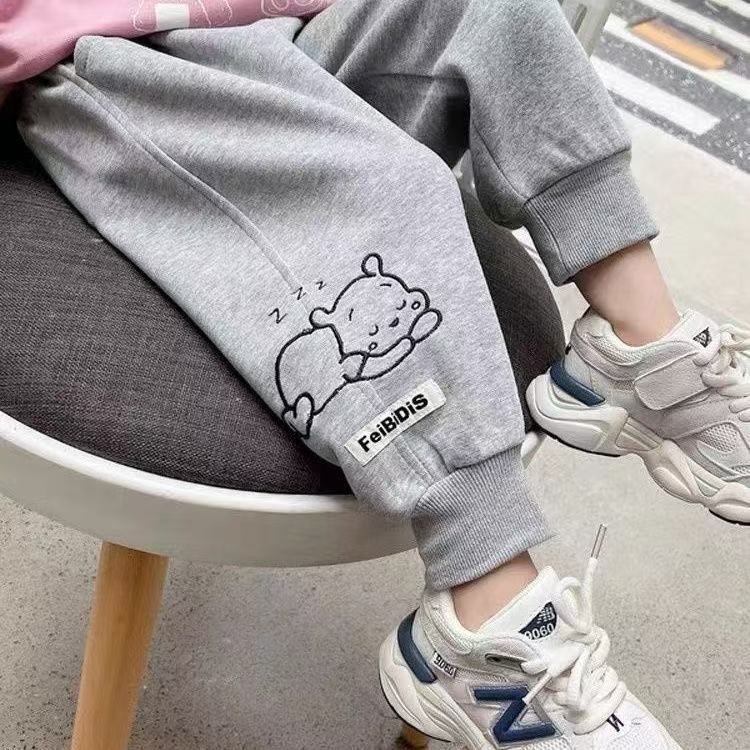 男女童儿童卫裤新款小童宽松洋气休闲女童宝宝时髦裤子春秋外穿