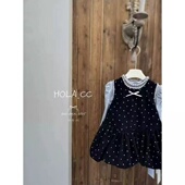新款 背心裙 女童时尚 2026秋季 套装 宝宝甜美波点连衣裙韩版 打底衫
