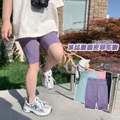 子潮亲子家庭装 儿童高弹鲨鱼皮单车裤 骑行短裤 女童五分打底裤 夏装