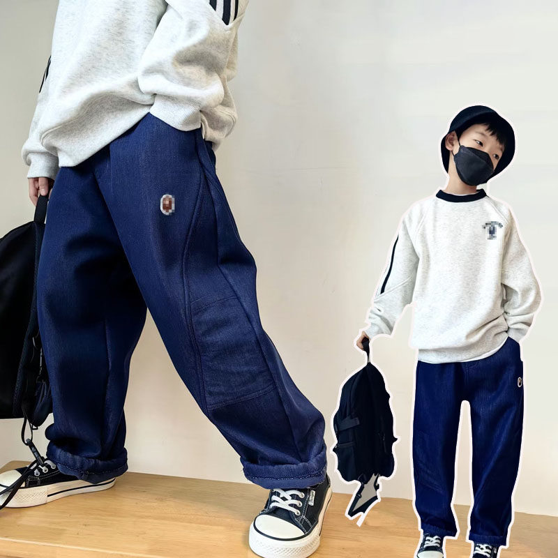 日本潮牌bapekids秋冬男女中大儿童装加绒加厚不掉色牛仔裤哈伦裤,童装/婴儿装/亲子装,裤子,淘宝优惠券,粉丝福利购,淘宝优惠卷