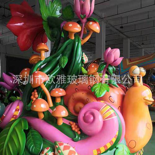 厂家大型户外玻璃钢FRP巡游花车商业宣传车动物彩车船舶花车