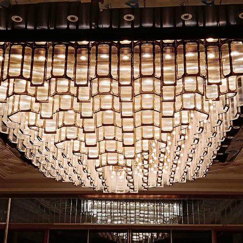 led水晶灯加工定制酒店大堂玻璃罩吊灯宴会厅吧台会议室轻奢吊灯,家装灯饰光源,客厅吊灯,淘宝优惠券,粉丝福利购,淘宝优惠卷