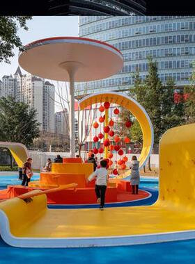 玻璃钢大型雕塑IP主题公园广场公园异型凉亭坐凳社区改造美陈装饰