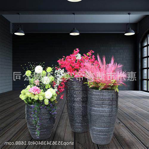 玻璃钢落地花盆组合商杨影院美陈花器售楼处广场花瓶摆件创意花盆