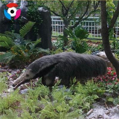 定制仿真动物皮毛款食蚁兽植毛机电动物动物园展览模型厂家直销
