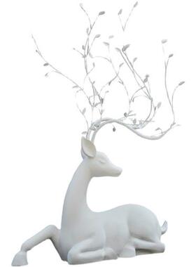 不锈钢镂空梅花鹿摆件大型抽象鹿雕塑房地产足浴酒店大堂草坪装饰