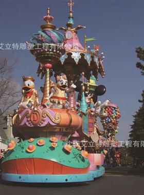 元宵游街习俗主题花车巡游打造自贡灯会公司布艺发光彩车装饰制作