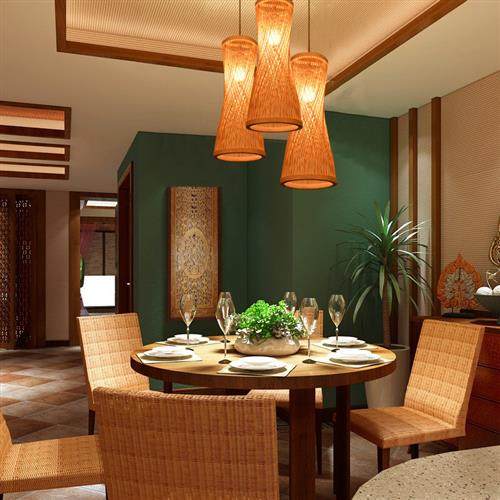 日式简约竹编灯具竹灯和室客栈创意竹艺灯卧室书房餐厅吊灯三头,家装灯饰光源,客厅吊灯,淘宝优惠券,粉丝福利购,淘宝优惠卷