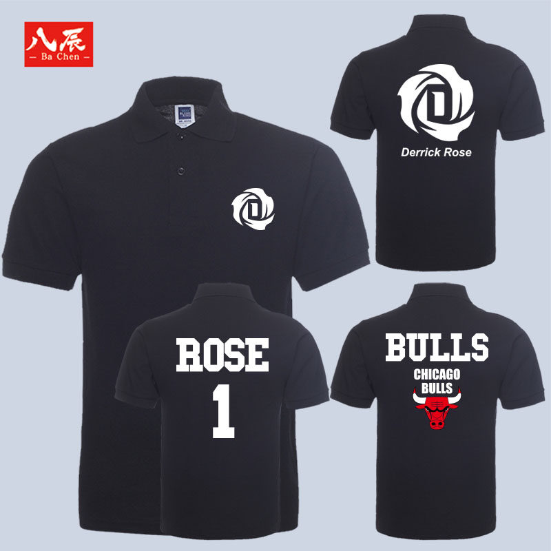 篮球运动休闲polo衫立领短袖德里克·罗斯(derrick rose)男时尚潮
