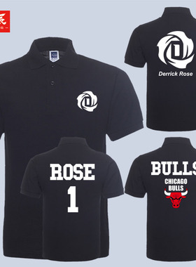 篮球运动休闲POLO衫立领短袖德里克·罗斯(Derrick Rose)男时尚潮