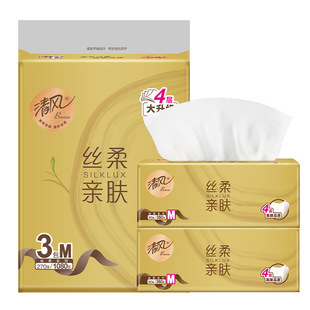 面巾紙BR31M7JE 3包一提M碼抽取式 清風絲柔系列4層90抽 包