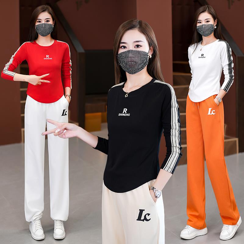 秋冬曳步舞服装新款套装长袖广场舞运动服女士跳舞健身跑步家居服