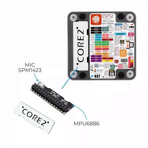 官方M5Stack Core2 v1.1 ESP32触摸屏IoT开发套件 图形化编程主控