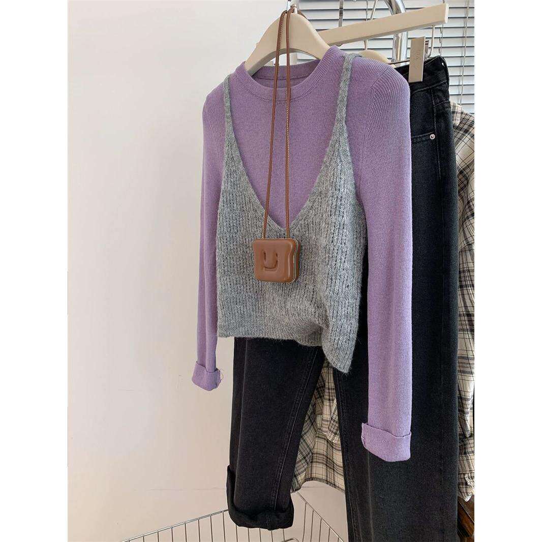 小吊带女内搭打底叠穿针织小背心法式别致外穿