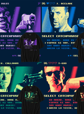 极誉名场面美式复古风vintage character selection纯棉短袖T恤