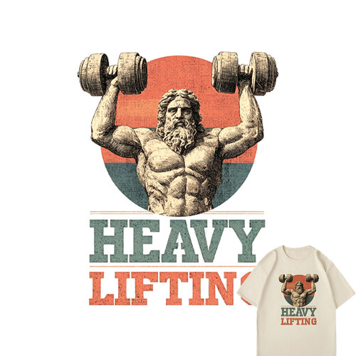 HEAVY LIFTING大重量训练T恤 | 宙斯举铁复古印花 硬核健身短袖