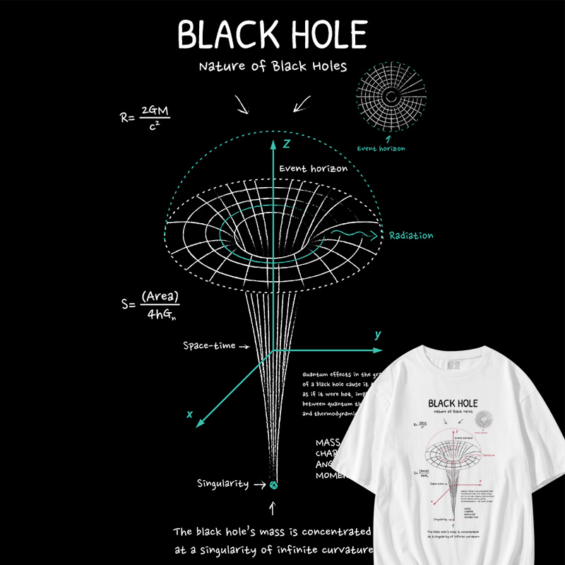 极誉黑洞结构天体物理学纯棉T恤