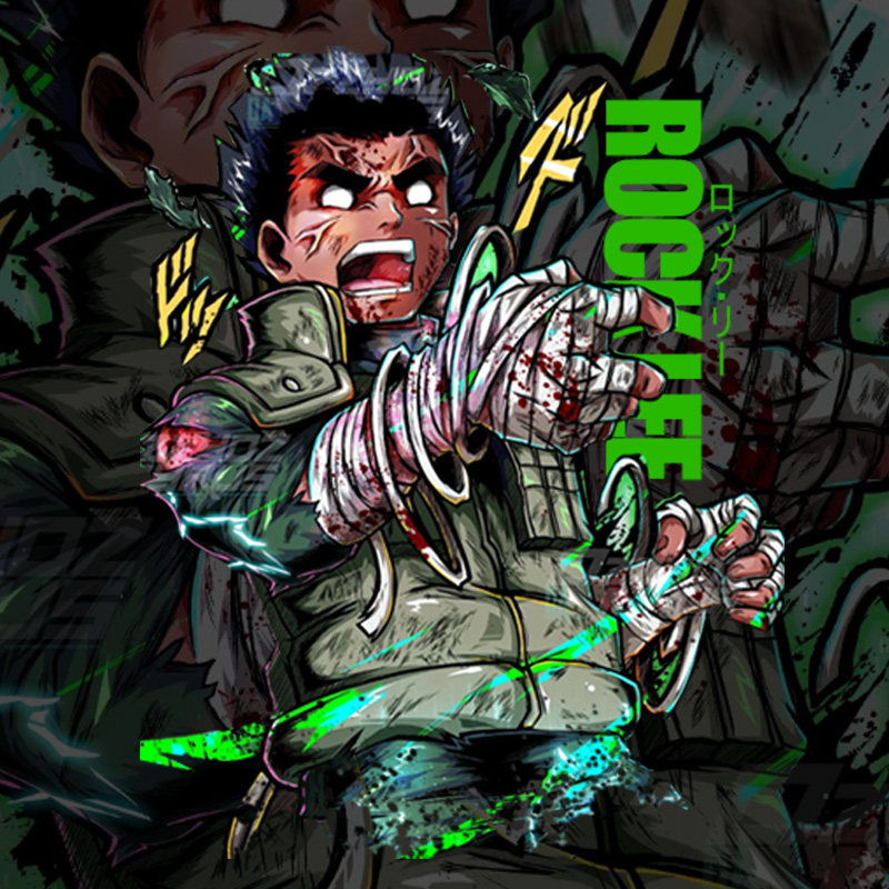 极誉夏季新款木叶旋风李洛克八门遁甲短袖t恤纯棉男潮宽松半袖