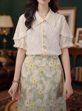 温柔衬衣休闲百搭短袖衬衫女2026夏季上衣 官图