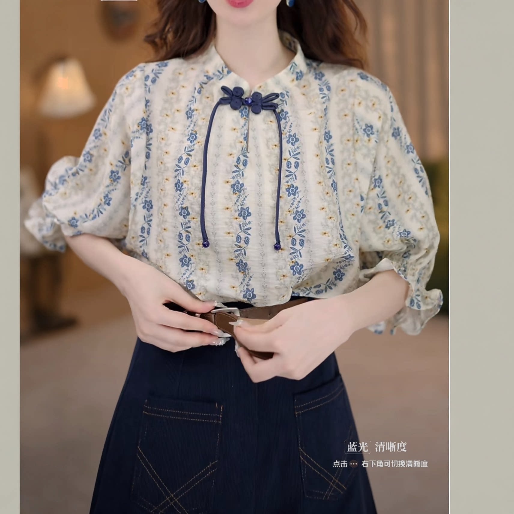温柔衬衣休闲百搭短袖衬衫女复古港风短袖夏季宽松女衬衫百搭上衣