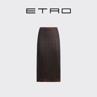25秋冬新款 ETRO艾绰 首降 女士罗纹饰边高腰针织半裙 新品
