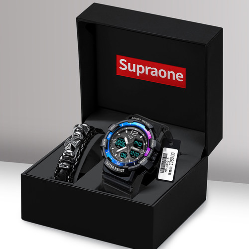 新款青少年游泳夜光闹钟手表