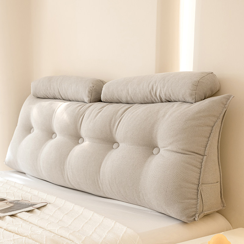 约三角床头靠背垫榻榻米护腰防撞沙发加高卧室床上靠枕拆洗软包,居家布艺,床头靠垫,淘宝优惠券,粉丝福利购,淘宝优惠卷