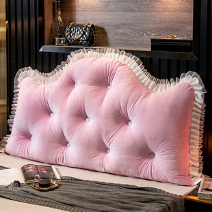 床头软包靠背公主风卧室床上护腰靠枕可拆洗加厚榻榻米防撞靠垫