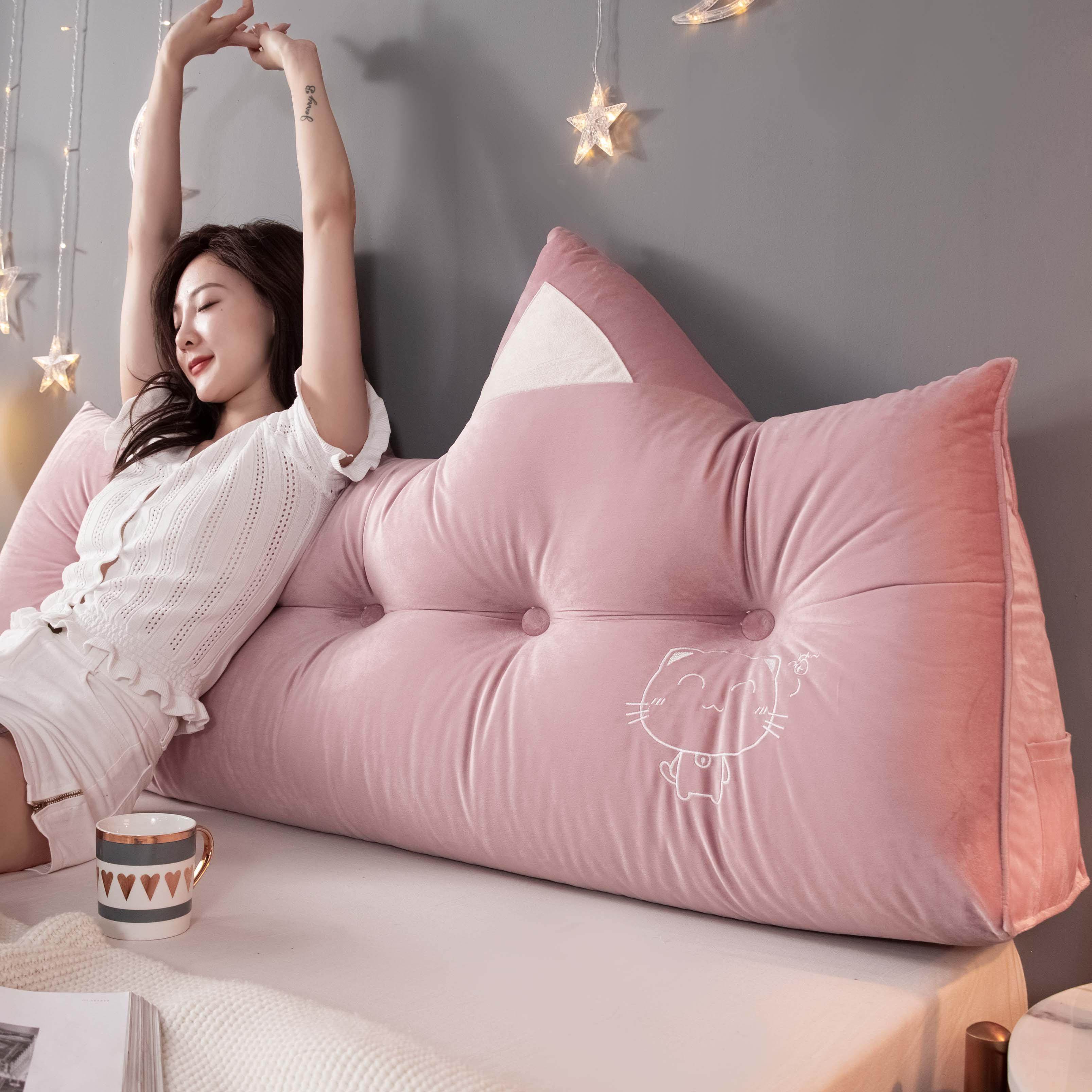 可爱三角软包床头靠背垫加厚儿童防撞床上靠垫可拆洗卧室护腰靠枕,居家布艺,床头靠垫,淘宝优惠券,粉丝福利购,淘宝优惠卷