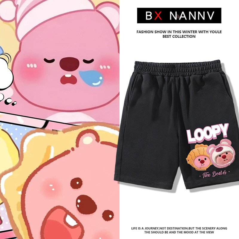 小海狸露比短裤裤子男五分裤loopy周边夏游戏周边棉二次元周边