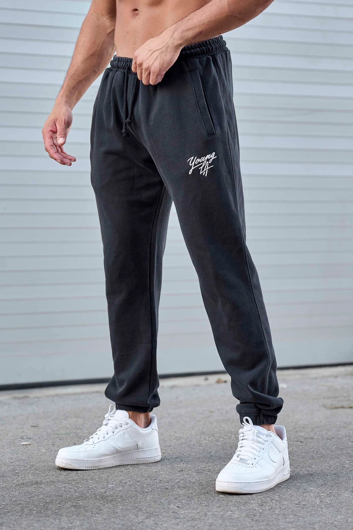 LA新款水洗运动卫裤健身