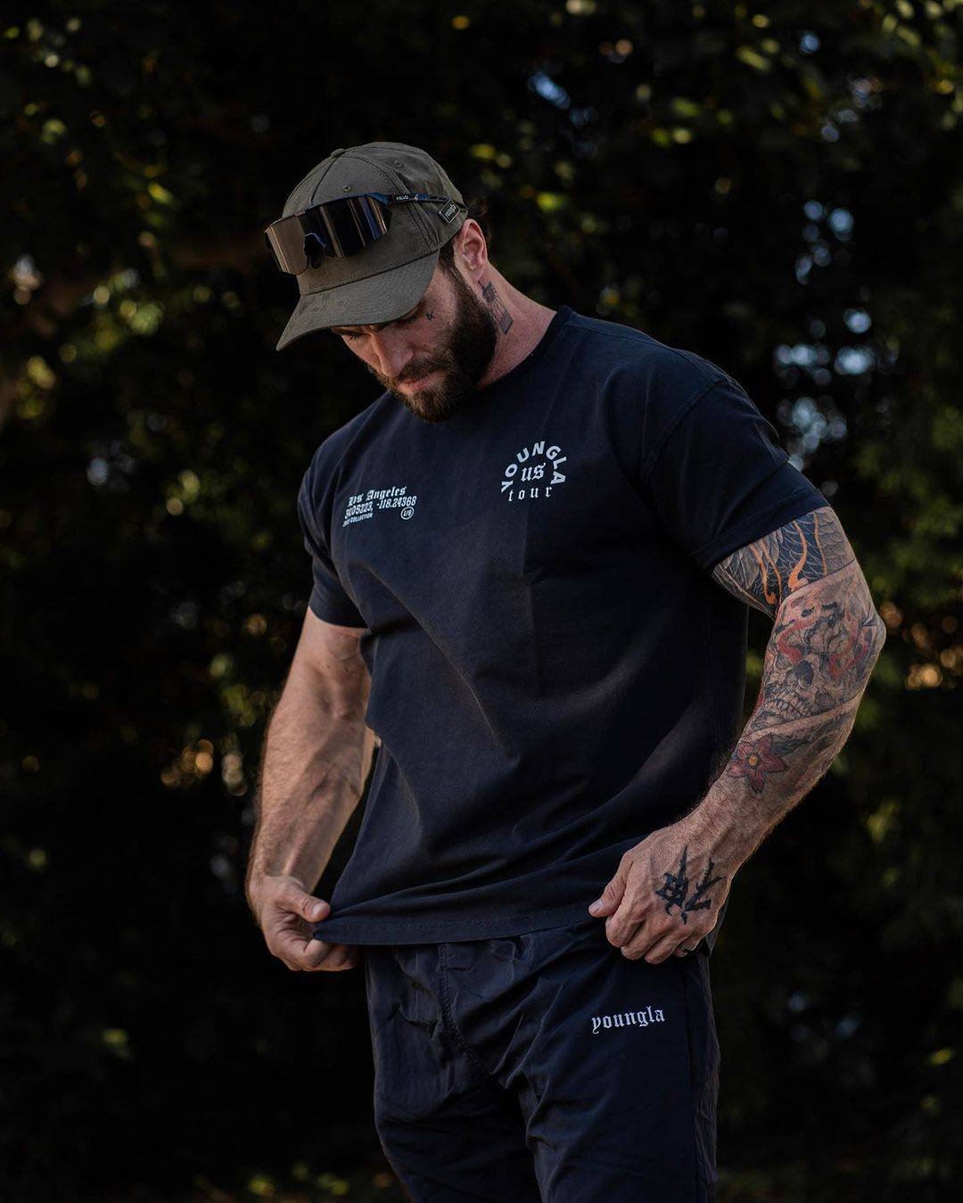 LA提前官网健身短袖男纯棉透气