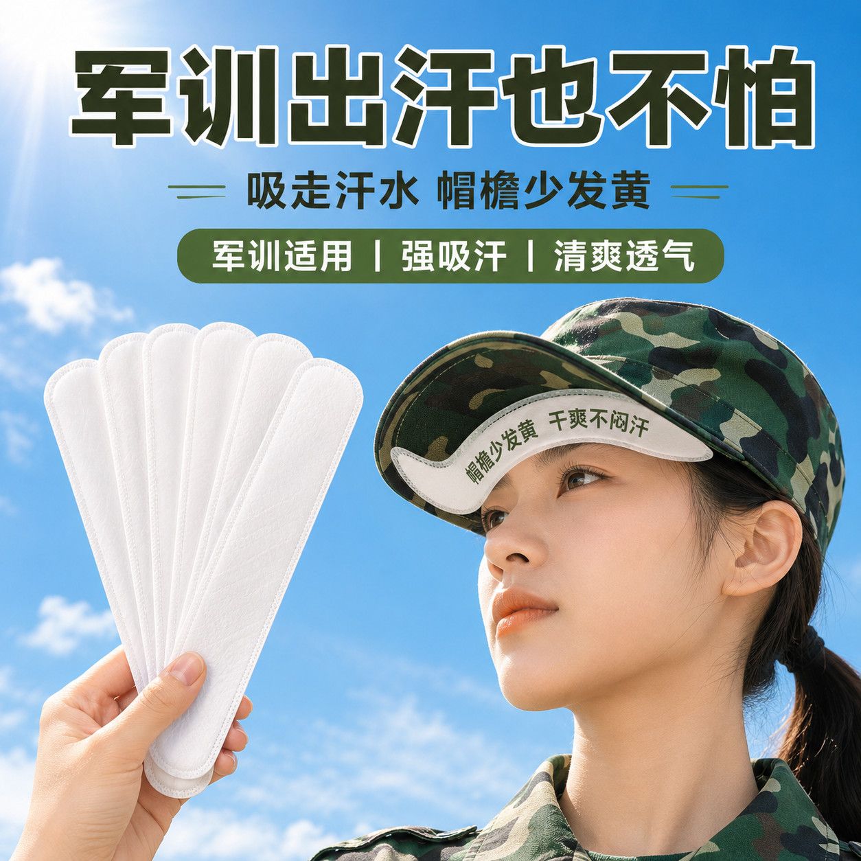 一次性帽沿吸汗贴军训防脏
