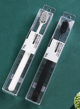 花尘香黑色白色情侣宽头螺旋软毛牙刷男深洁牙龈成人家庭柔韧大头