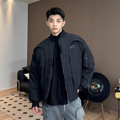 美式高街飞行员棉服男款冬季加厚棉衣外套cleanfit短款棒球服