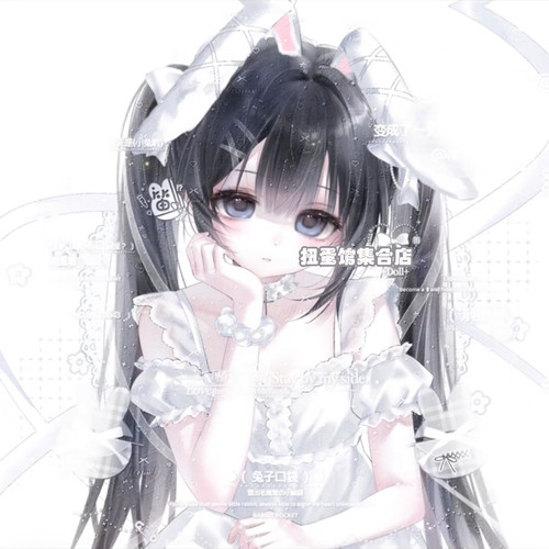 39张 萌物番丢直购 卡通兔子女生插画头像扭蛋原创圈高清无水印