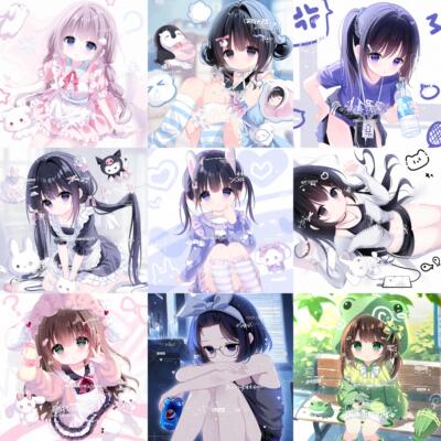 473张+34个psd 千禾图包 女生插画头像扭蛋原创圈直购高清无水印