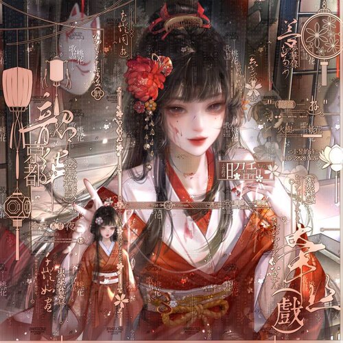 [37张 诀别诗扭蛋第七期]古风女生插画头像原创圈直购 高清有底纹