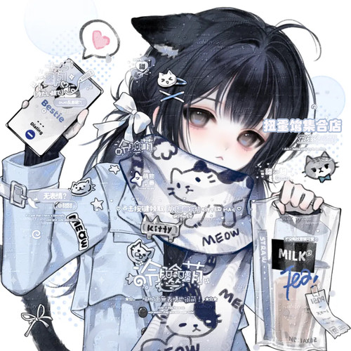 抱盒24张 萌物番十二直购 闺蜜女生插画头像扭蛋原创圈高清无水印