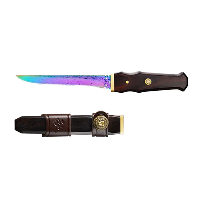 正品大马士革钢刀高档水果刀弯刀