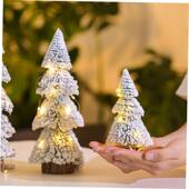 decoration flocked ornament Christmas tree cedar tabletop