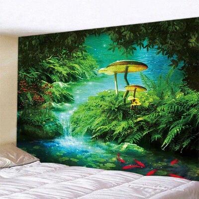 Fairytale forest psychedelic scene mushroom home decoration