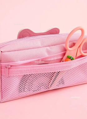 Quicksand Cat Pencil Case Cute Pencil Bag Three Layers Big